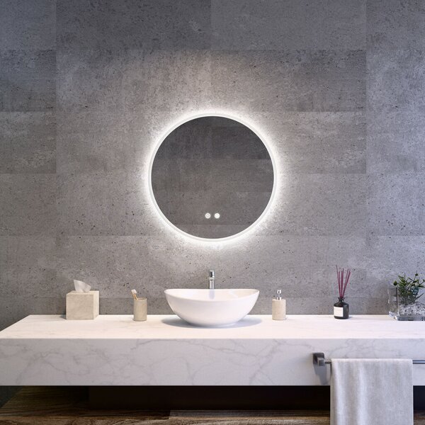 Welland Alpha LED tükör - fényerő + színhőfok állítás + páramentesítő - Ø 60 cm