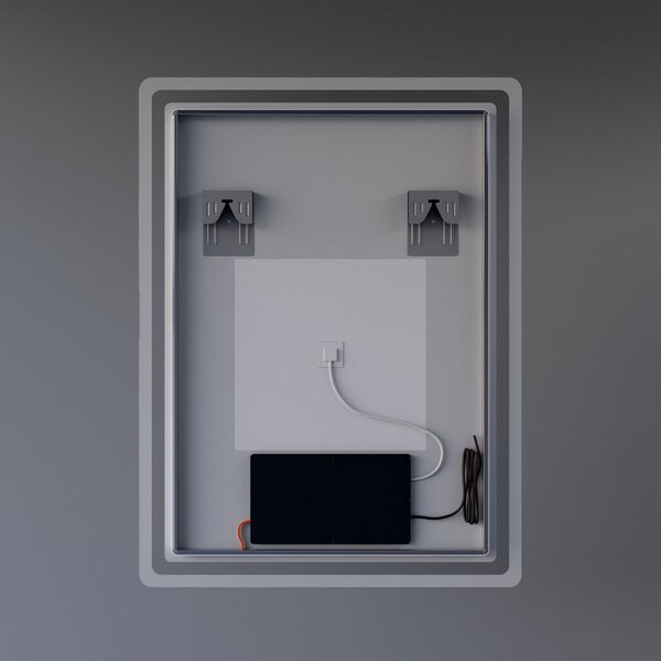 Álló fürdőszobai LED tükör 60x80cm | Páramentesítő - Óra - Fényerő és színhőmérséklet szabályozás | Welland Type20V