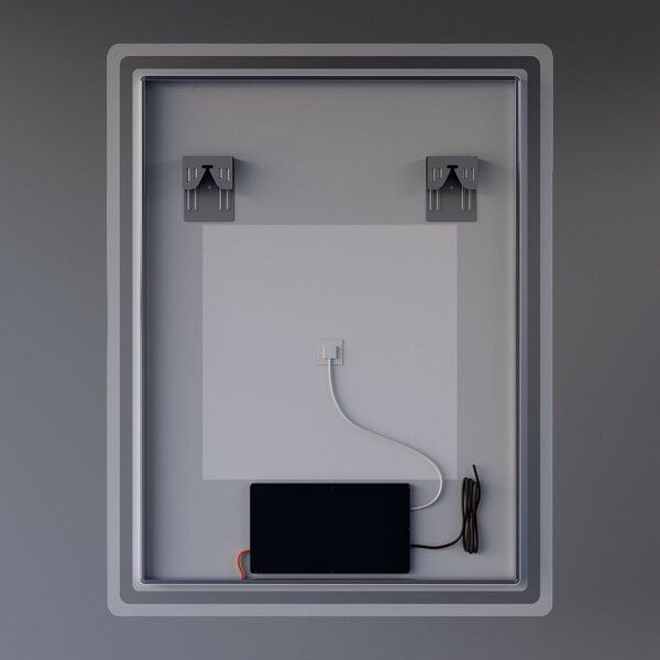 Welland Type-20V LED tükör - fényerő + színhőfok állítás + páramentesítő + óra - 70 x 90 cm