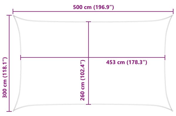 VidaXL Napernyő vitorla Kék és Fehér 5 x 3 m 100% poliészter oxford