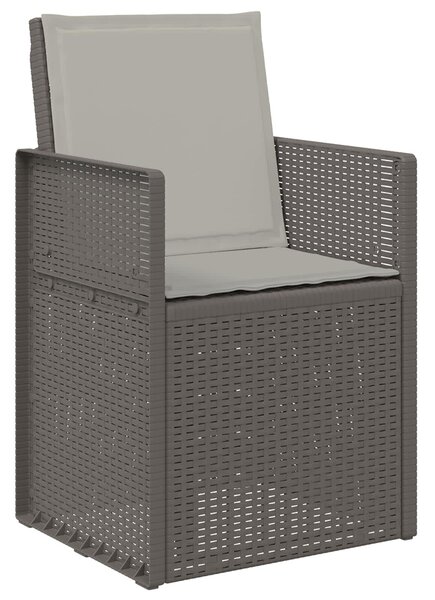VidaXL Kert étkező szett párnával 7 pcs Világosszürke PP