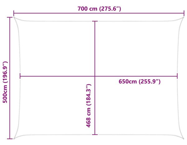 VidaXL Napernyő vitorla Narancs és Barna 7 x 5 m
