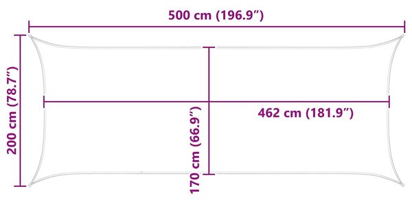 VidaXL Napernyő vitorla Sárga és Fehér 5 x 2 m 100% poliészter oxford