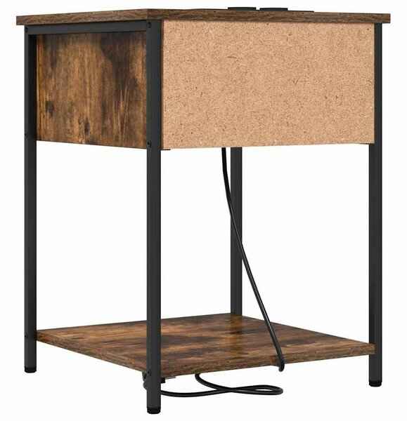 Éjjeliszekrény 2 pcs Füstölt tölgy 42 x 41 x 56 cm Faanyag