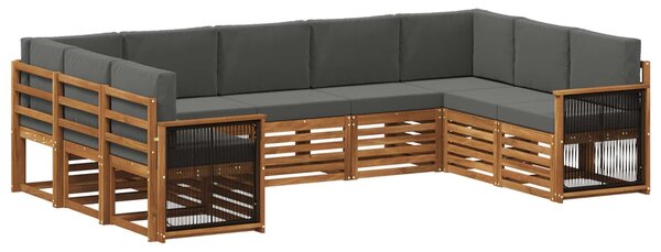 VidaXL Szegmentált kanapé szett párnával 7 pcs Természetes és antracit