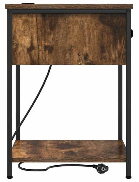 Éjjeliszekrény 2 pcs Füstölt tölgy 42 x 41 x 56 cm Faanyag