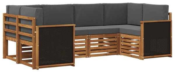 VidaXL Szegmentált kanapé szett párnával 5 pcs Természetes és antracit