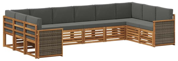 VidaXL Szegmentált kanapé szett párnával 7 pcs Természetes és antracit