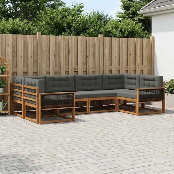 VidaXL Kültéri kanapé szett párnával 6 pcs Természetes és antracit