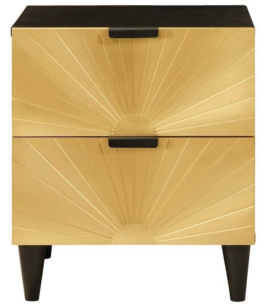 Éjjeli asztal fiókkal 2 pcs Fekete és Arany 40 x 33.5 x 46 cm