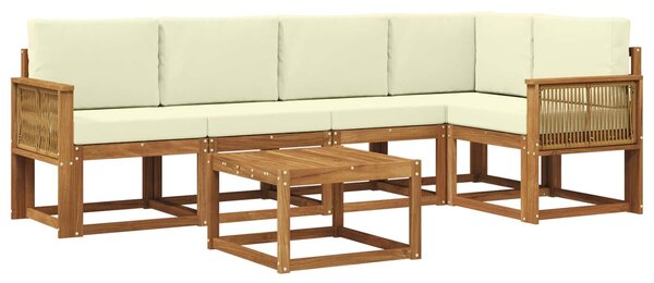 VidaXL Kültéri kanapé szett párnával 6 pcs Természetes és krémszínű
