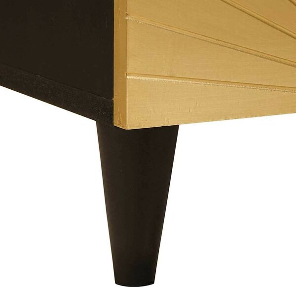 Éjjeli asztal fiókkal 2 pcs Fekete és Arany 40 x 33.5 x 46 cm