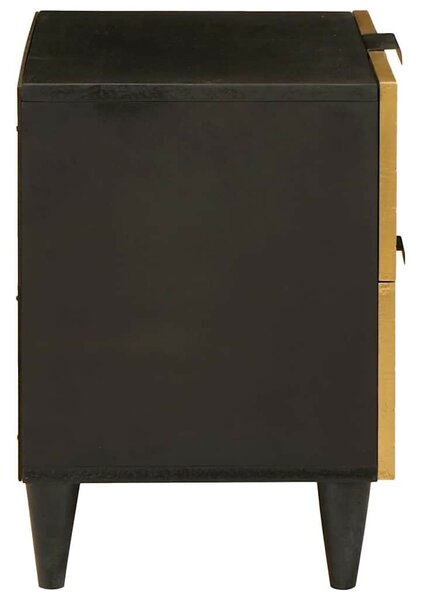 Éjjeli asztal fiókkal 2 pcs Fekete és Arany 40 x 33.5 x 46 cm