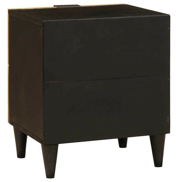 Éjjeli asztal fiókkal 2 pcs Fekete és Arany 40 x 33.5 x 46 cm