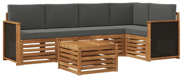 VidaXL Szegmentált kanapé szett párnával 5 pcs Természetes és antracit