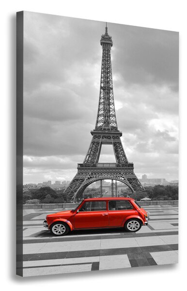 Vászonfotó Eiffel-torony autó