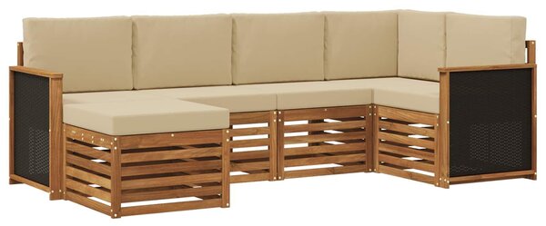 VidaXL Szegmentált kanapé szett párnával 5 pcs Természetes