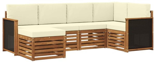 VidaXL Szegmentált kanapé szett 5 pcs Természetes és krémszínű