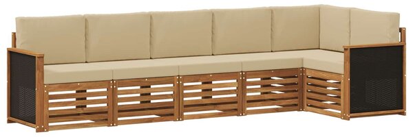 VidaXL Szegmentált kanapé szett párnával 5 pcs Természetes