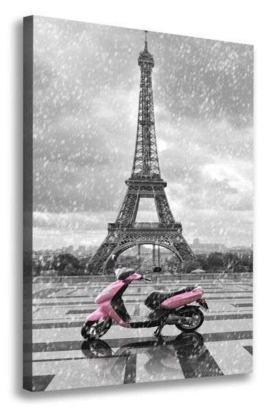 Vászonfotó Eiffel-torony robogó
