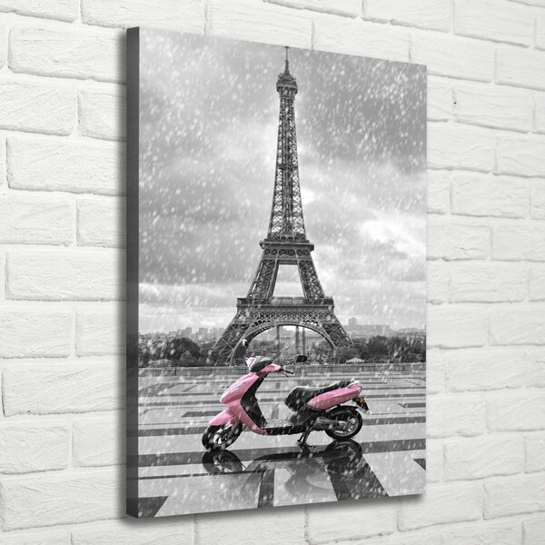 Vászonfotó Eiffel-torony robogó