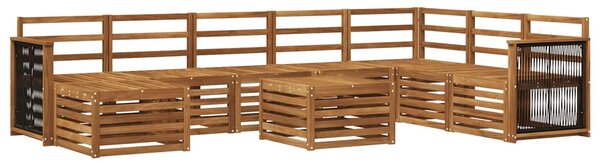 VidaXL Kültéri kanapé szett 7 pcs Természetes Tömör Akácfa