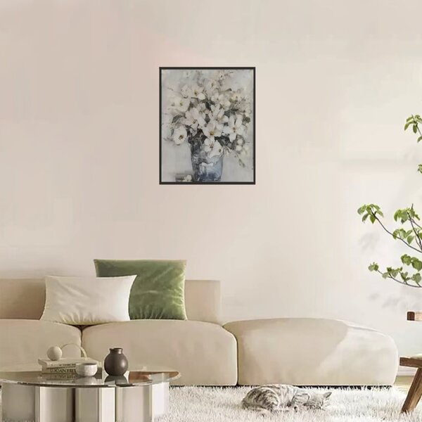 Fehér virágcsokor csendélet kép 40x50 cm