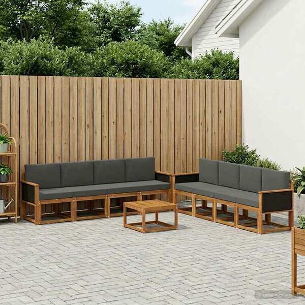 VidaXL Kültéri kanapé szett párnával 7 pcs Természetes és antracit
