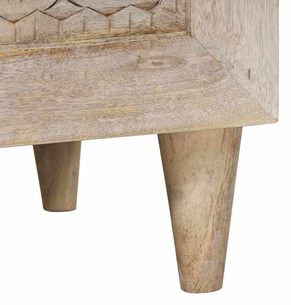 Éjjeli asztal fiókkal 2 pcs Bézs 40 x 33 x 46 cm tömör mangófa