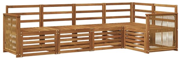 VidaXL Szegmentált kanapé szett 4 pcs Természetes Tömör Akácfa