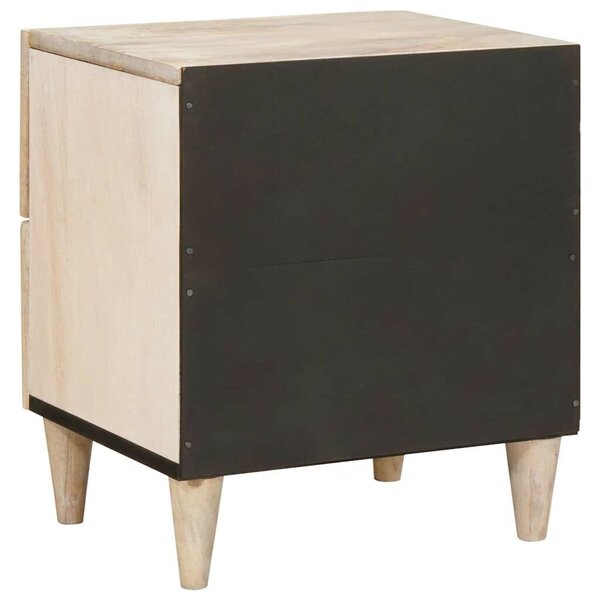 Éjjeli asztal fiókkal 2 pcs Bézs 40 x 33 x 46 cm tömör mangófa