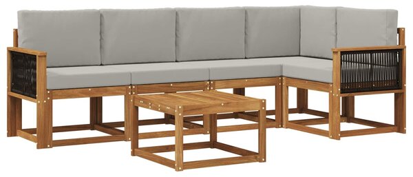 VidaXL Kültéri kanapé szett 6 pcs Természetes és Világosszürke
