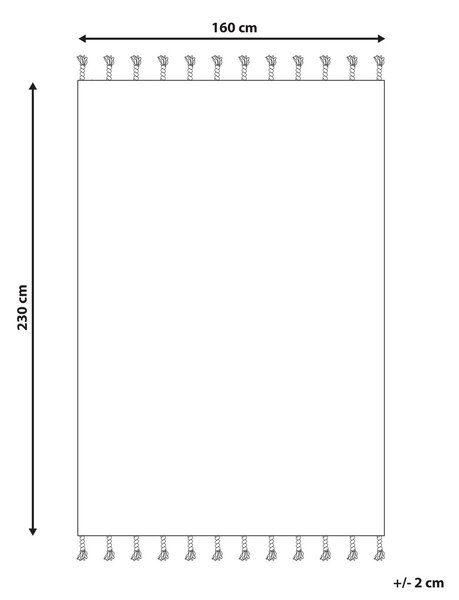 Szőnyeg KEBIR Törtfehér 160 x 230 cm Pamut