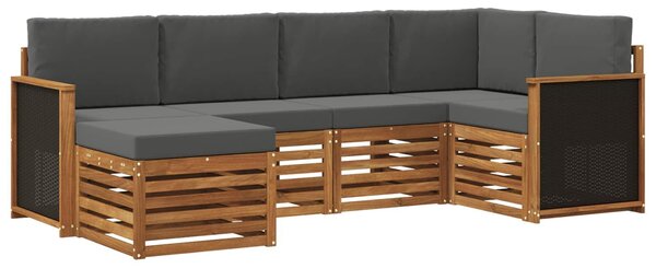 VidaXL Szegmentált kanapé szett párnával 5 pcs Természetes és antracit