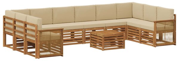 VidaXL Kültéri kanapé szett párnával 8 pcs Természetes