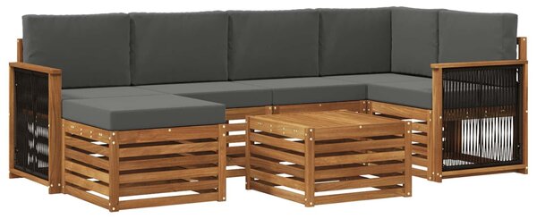 VidaXL Szegmentált kanapé szett párnával 6 pcs Természetes és antracit