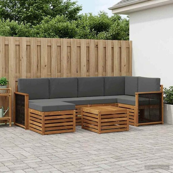 VidaXL Szegmentált kanapé szett párnával 6 pcs Természetes és antracit