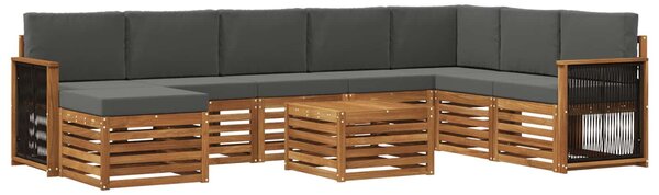 VidaXL Kültéri kanapé szett párnával 7 pcs Természetes és antracit
