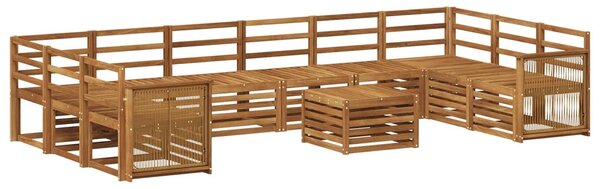 VidaXL Kültéri kanapé szett 8 pcs Természetes Tömör Akácfa