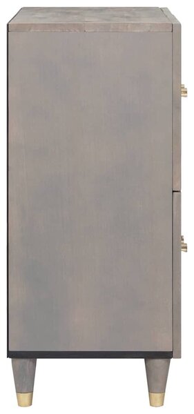 Széf polcokkal Szürke és Arany 60 x 33 x 75 cm Tömör mangófa