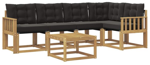 VidaXL Kültéri kanapé szett párnával 6 pcs Fehér és Fekete
