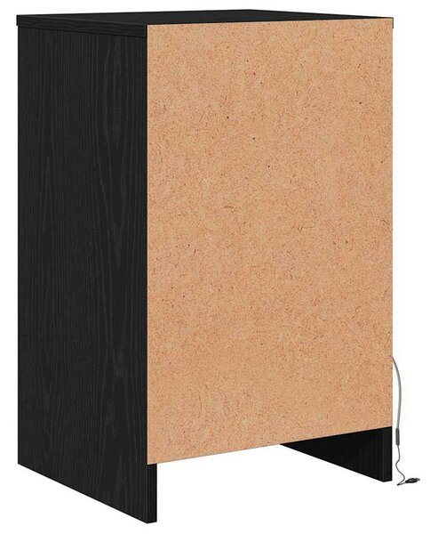 LED Éjjeli Szekrény 2 pcs Musta tammi 38 x 34 x 61 cm Faanyag