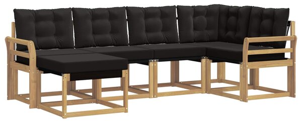 VidaXL Kültéri kanapé szett párnával 6 pcs Fehér és Fekete