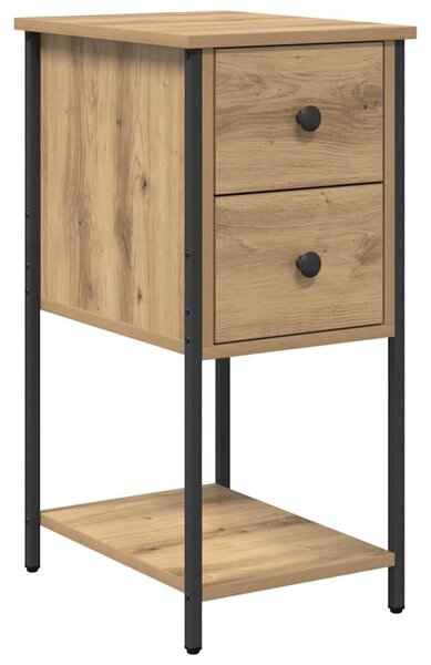 Éjjeliszekrény 2 pcs kézműves tölgy 32 x 42 x 70 cm Faanyag