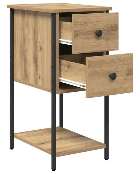 Éjjeliszekrény 2 pcs kézműves tölgy 32 x 42 x 70 cm Faanyag