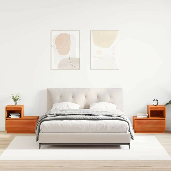 Éjjeliszekrény 2 pcs Viaszbarna 60 x 34 x 51 cm Tömör fenyőfa