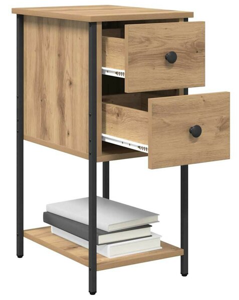 Éjjeliszekrény 2 pcs kézműves tölgy 32 x 42 x 70 cm Faanyag