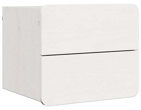 Éjjeli asztal fiókkal 2 pcs Fehér 39 x 34 x 33 cm Tömör fenyőfa