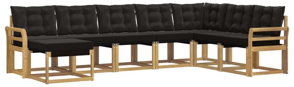 VidaXL Kültéri kanapé szett párnával 8 pcs Fehér és Fekete