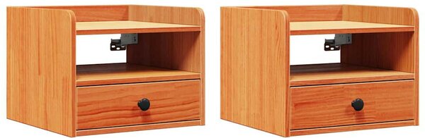 Éjjeli asztal 2 pcs Viaszbarna 38 x 36 x 29.5 cm Tömör fenyőfa